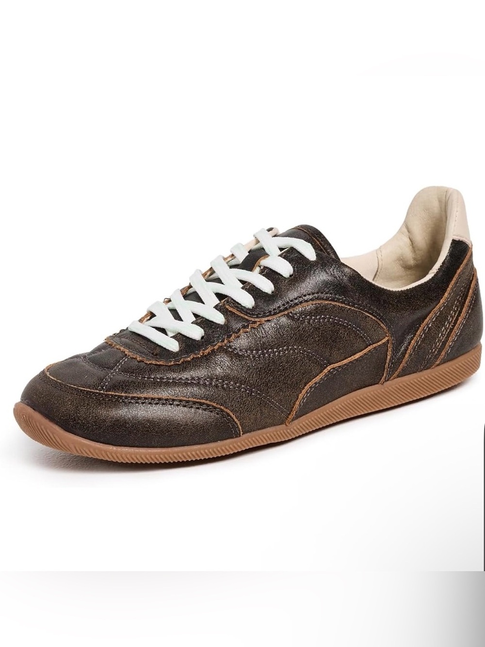 Dolce Vita Laini Leather Retro Sneakers – Dark Brown Gum Sole – Women’s 7.5